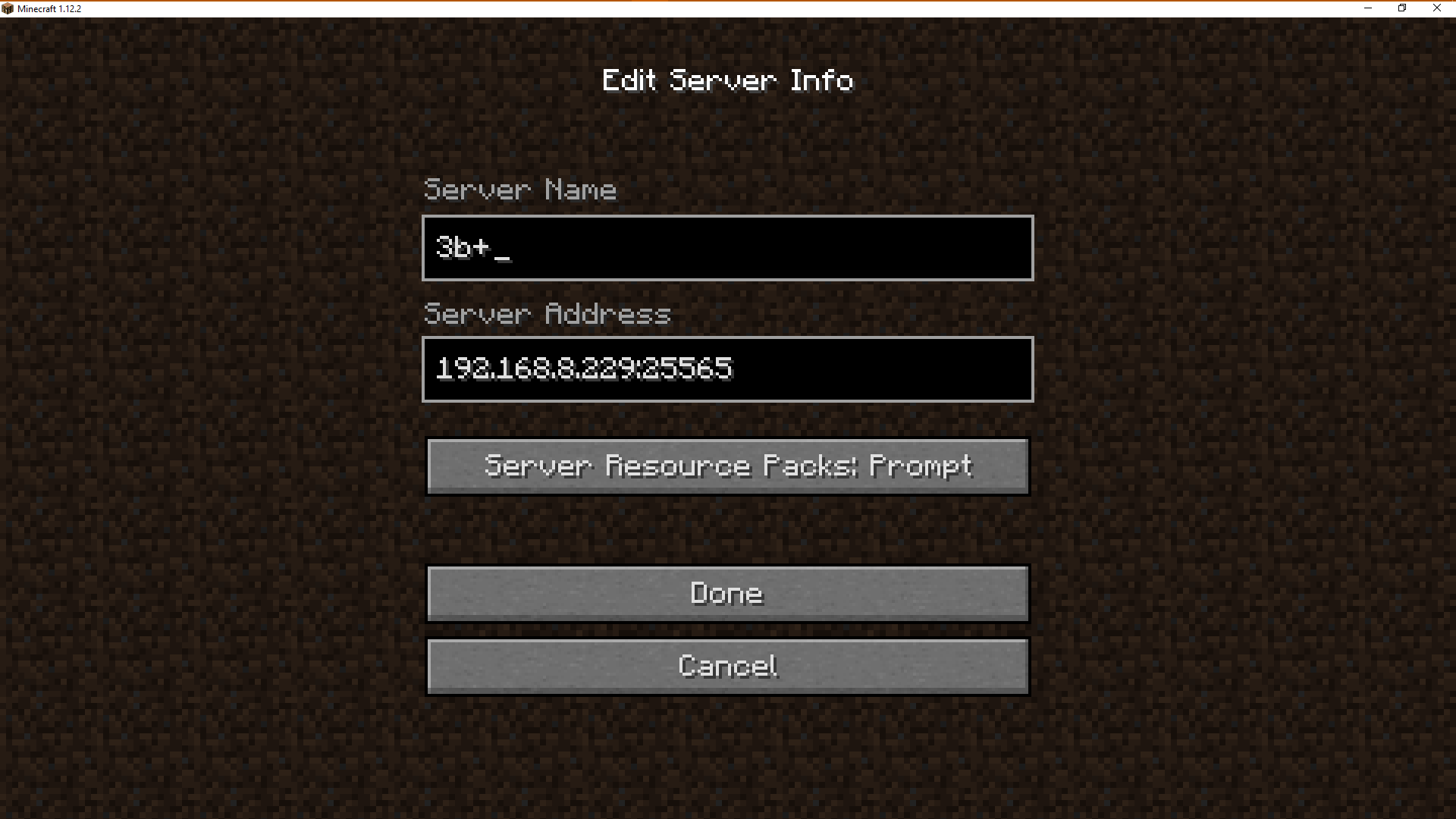 Image of Java minecraft client